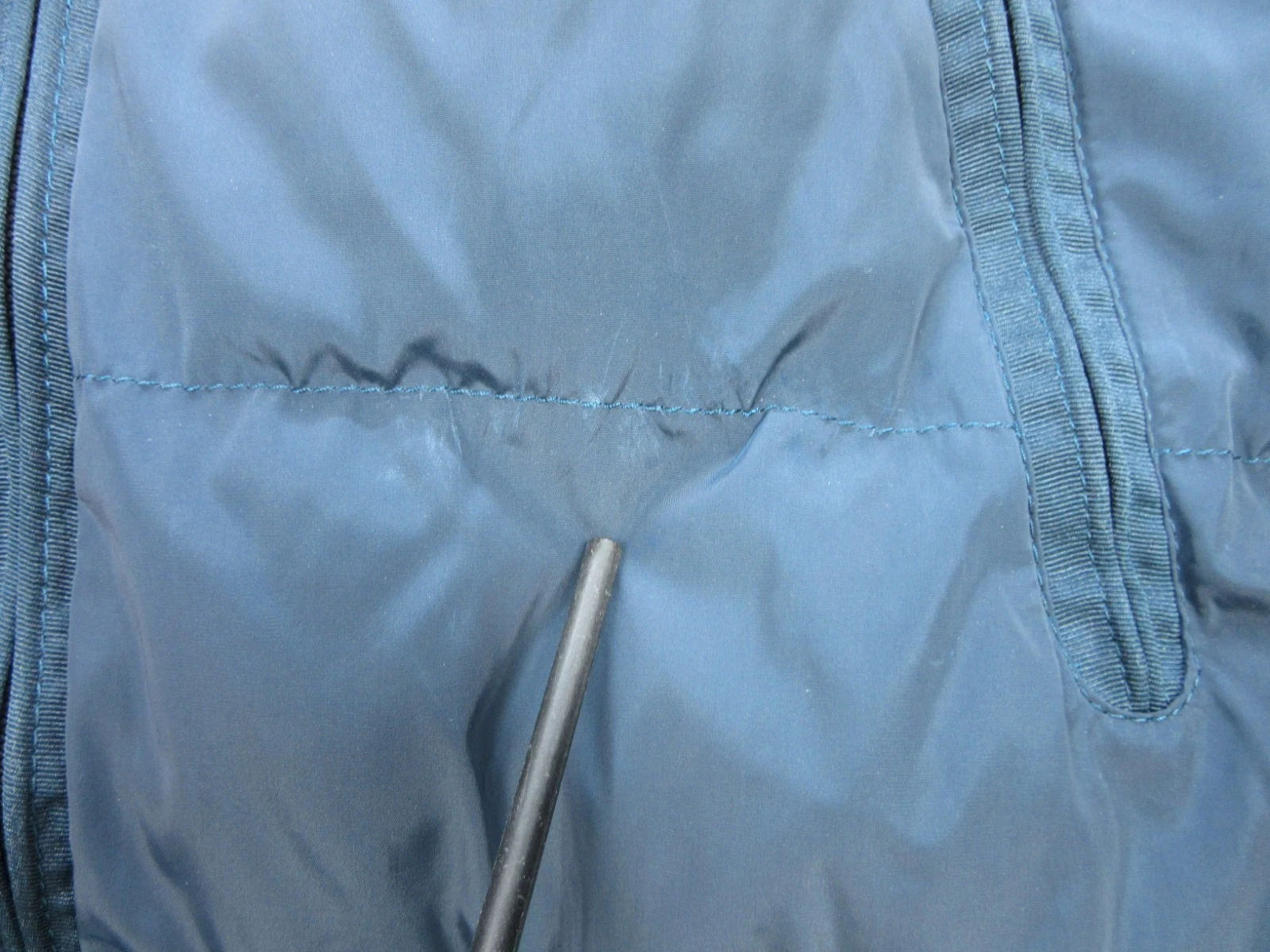 Zara Man Mens Size XL Jacket Full Zip Blue Lined w/ Packable Hood Polyester image 4