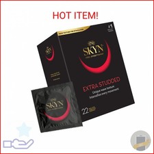 SKYN Extra Studded, 22 Count, Lubricated Latex-Free Condoms, Unique Texture Inte