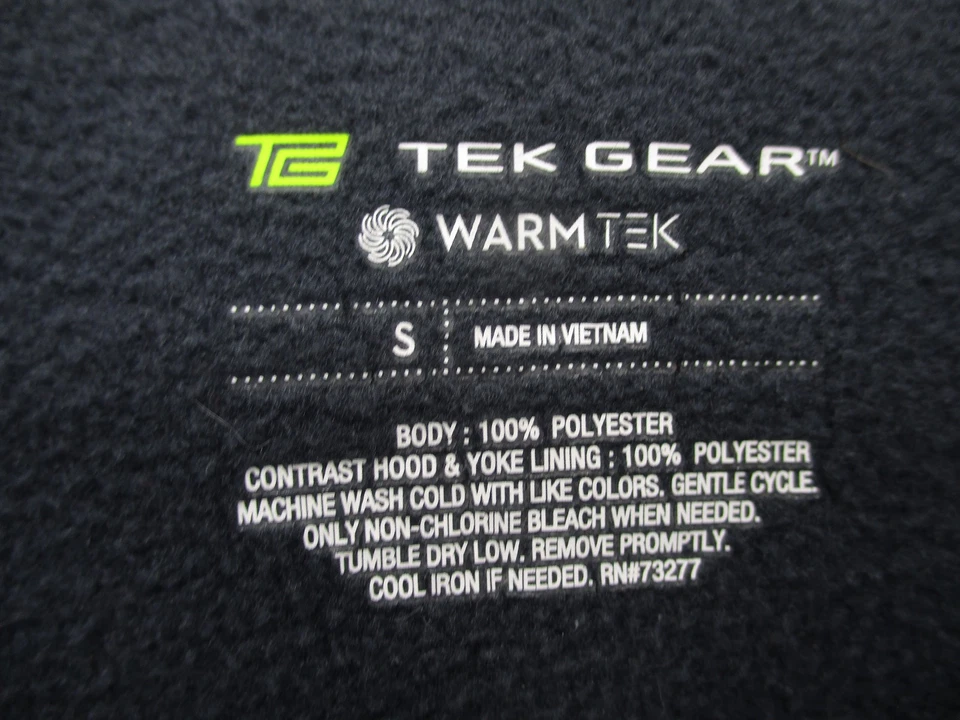 Chaqueta con Capucha Tek Gear Para Hombre Pequeña Negra WarmTek Cremallera Completa Con Capucha Forrada de Vellón Foto 4 de 4