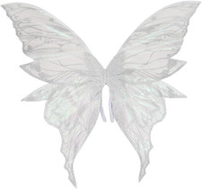 Adult Fairy Wings, Shiny Transparent Princess Wings, Halloween Costume Accessory