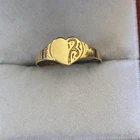 Vintage 9ct Yellow Gold Heart Signet Ring 9 Carat Gold Size L