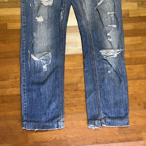 Dolce & Gabbana Men Destroy Denim Peace Mark Crash Denim Pants 52 Indigo Blue - Picture 3 of 24
