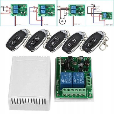 Funk 433MHz Fernbedienung Set + Empfänger 220V Universal Garagentor Handsender