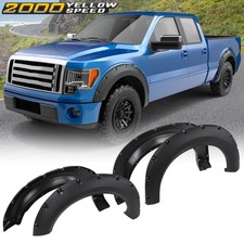 Fit For Ford F150 2009-2014 Offroad Pocket Rivet Style Black Wheel Fender Flares