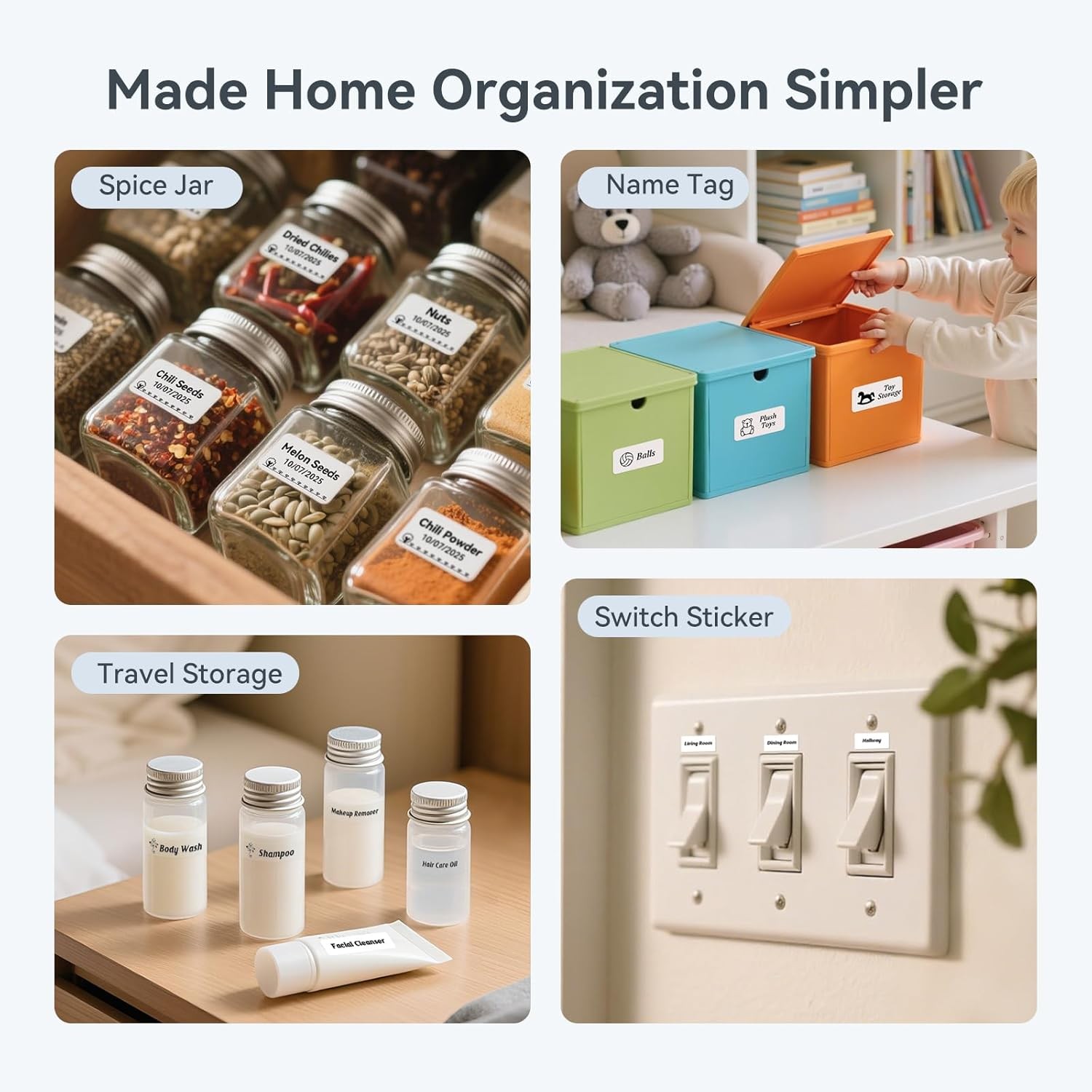 NIIMBOT D110 Upgraded Version Mini Label Maker Machine with Tape, White 