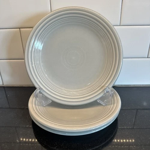 Set Of 3 - Fiestaware 7 1/4"  Inch Salad Plate PEARL GRAY Fiesta Ware 2001 7.25”