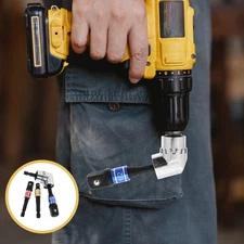 1 Set (4pcs) Metal Angle Drill Attachment Bit Tip Holder Impact Driver Socket {