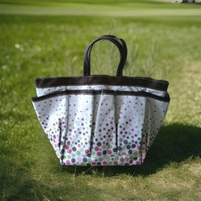 Garden Tool Bag Organizer 7 Pockets Plus Inside 4 Holes for Drainage Poka Dots