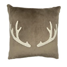 Mainstays 18" x 18" Decorative Antler Pillow, Tan, (1 Count), Adult