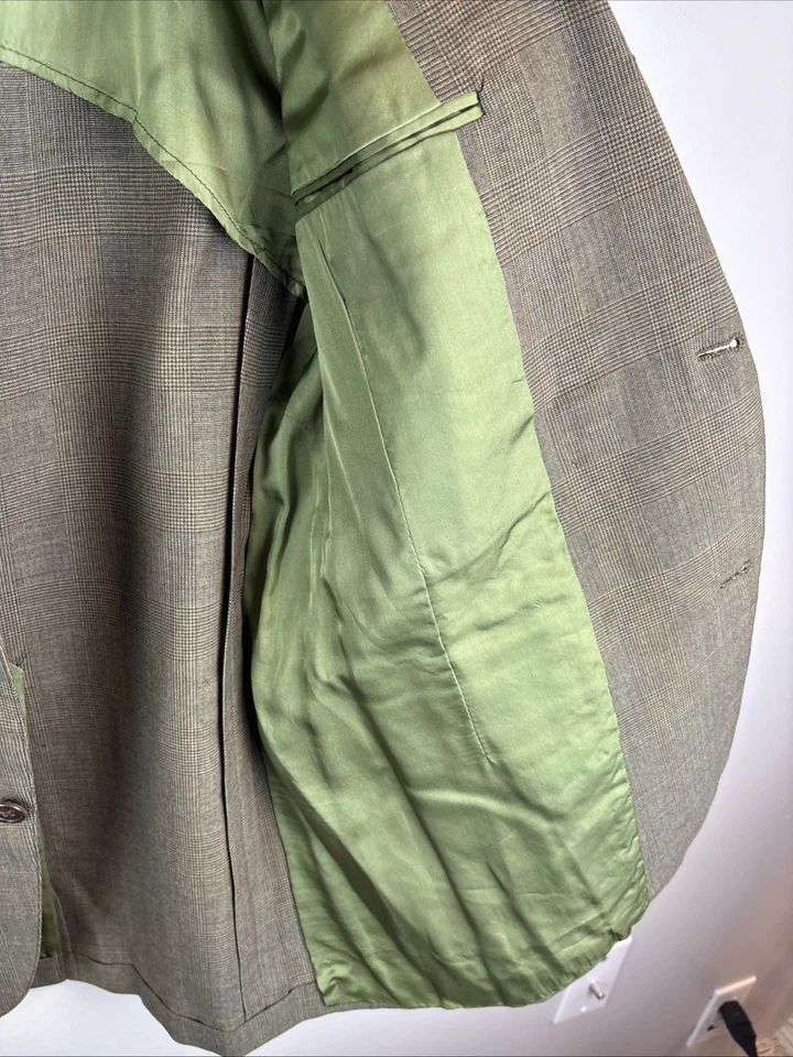 Men’s Size 42 Blazer Sports Coat Glenplaid Check Unstructured  - Image 4 of 4