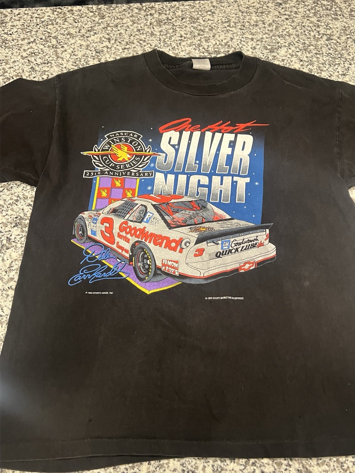 Vintage 1995 Dale Earnhardt NASCAR One Hot Silver Night Tee