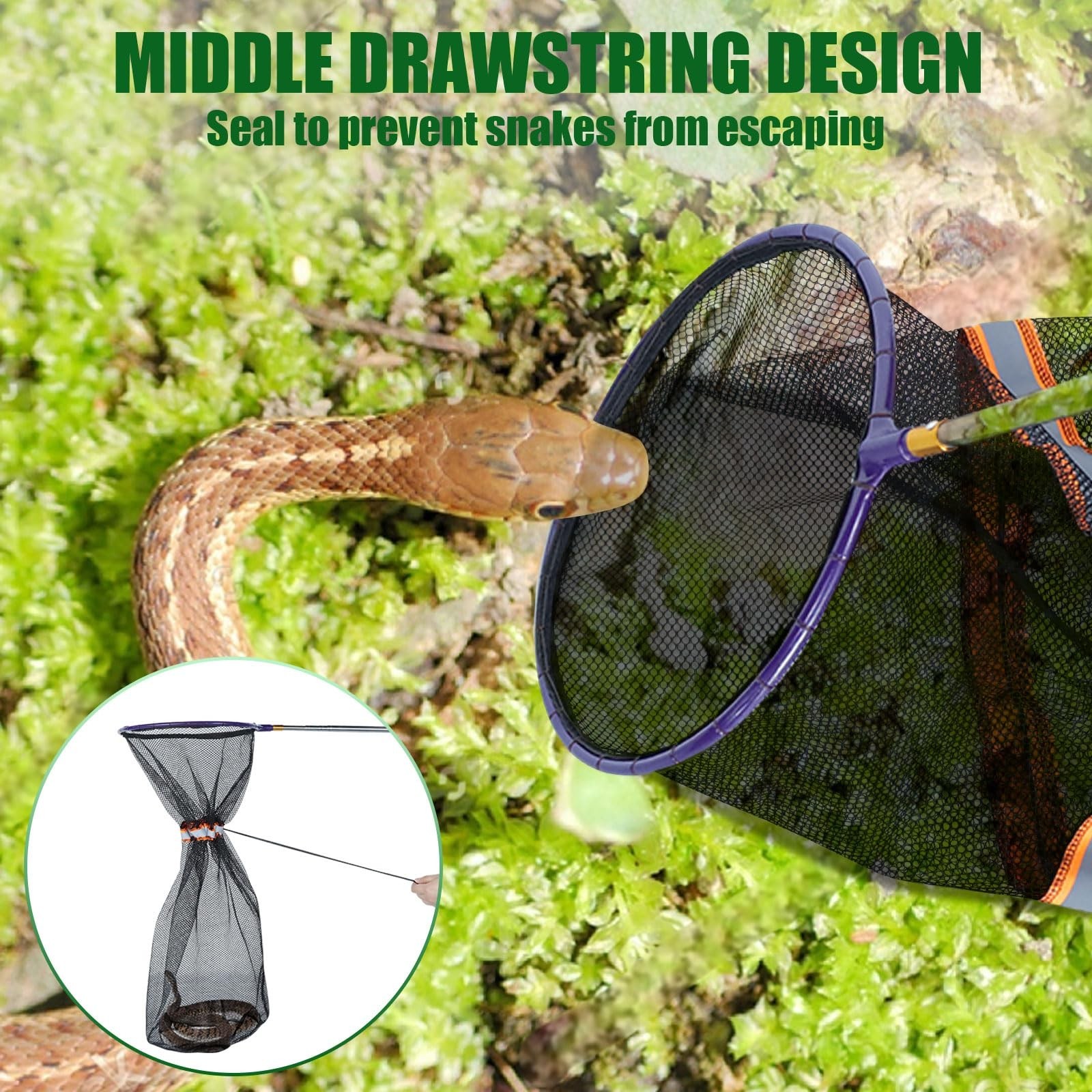 IC ICLOVER Snake Catcher Net, Snake Grabber Handling Tool, Snake Catching Net...