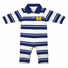 Two Feet Michigan Wolverine Newborn Infant Rugby Bodysuit Romper LS 6 Months New