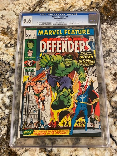 Marvel Feature #1 CGC 9.6 RARE WHITE PAGES 1ST DEFENDERS NEAL ADAMS CVR MCU KEY