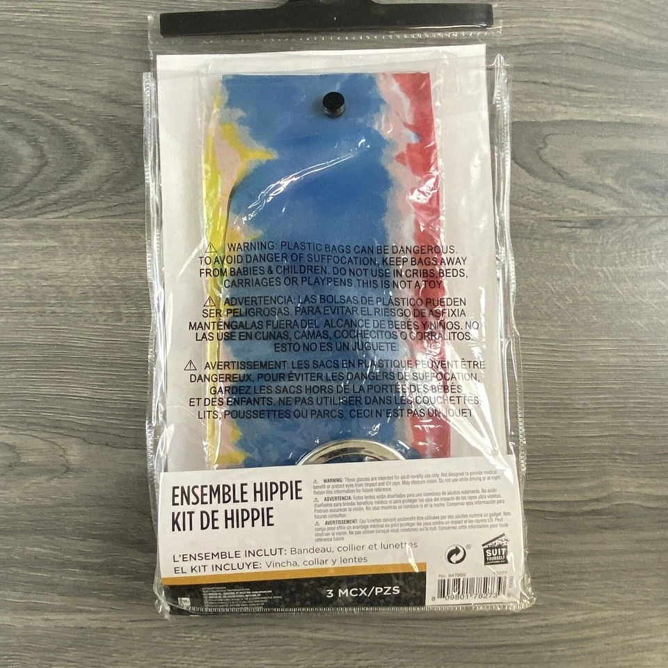 Groovy 60’s Hippie Kit Halloween Disfraz Vestir Juegos con disfraces 3 Piezas Foto 4 de 4