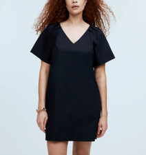 Madewell Shirtdress Womens M V-Neck Mini Elegant Preppy Classic Lightweight Chic
