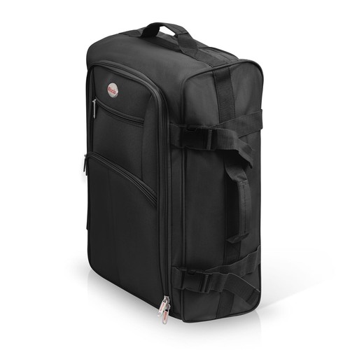 Cabin bag Ryanair 55 cm Carry On Hand Luggage Suitcase Trolley Bag 299 BLACK - Picture 11 of 13