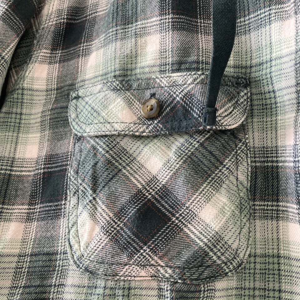 Cazadora Carhartt vintage para niños XL verde franela a cuadros L 12/14 capucha para exteriores Foto 3 de 4