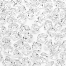 PMLAND Clear Fake Ice Rocks - 550 Pcs Large Acrylic Gems Crushed Plastic Diamond