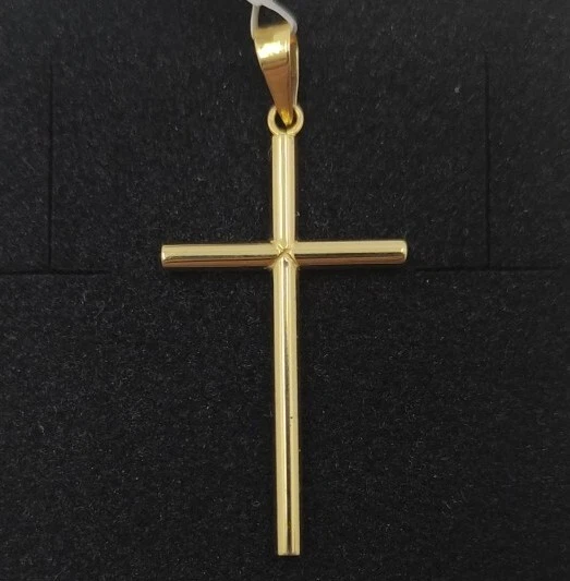 Pendentif Croix Losange En Or Massif 18K - Dimensions 20 Mm, Couleur Jaune, Unisexe, Neuf Avec étiquettes