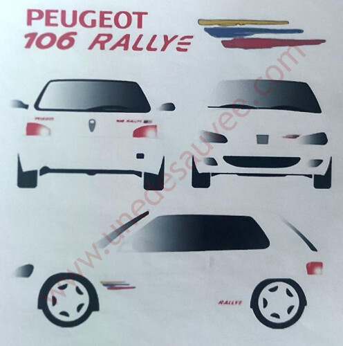 Stickers Premium Peugeot 106 Rallye Phase 2 Vinyle Haute Qualité
