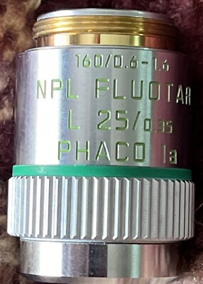 LEICA NPL FLUOTAR 160/0.6-1.6 L 25x/0.35 Phaco 1a Microscope Objective 518117 P6