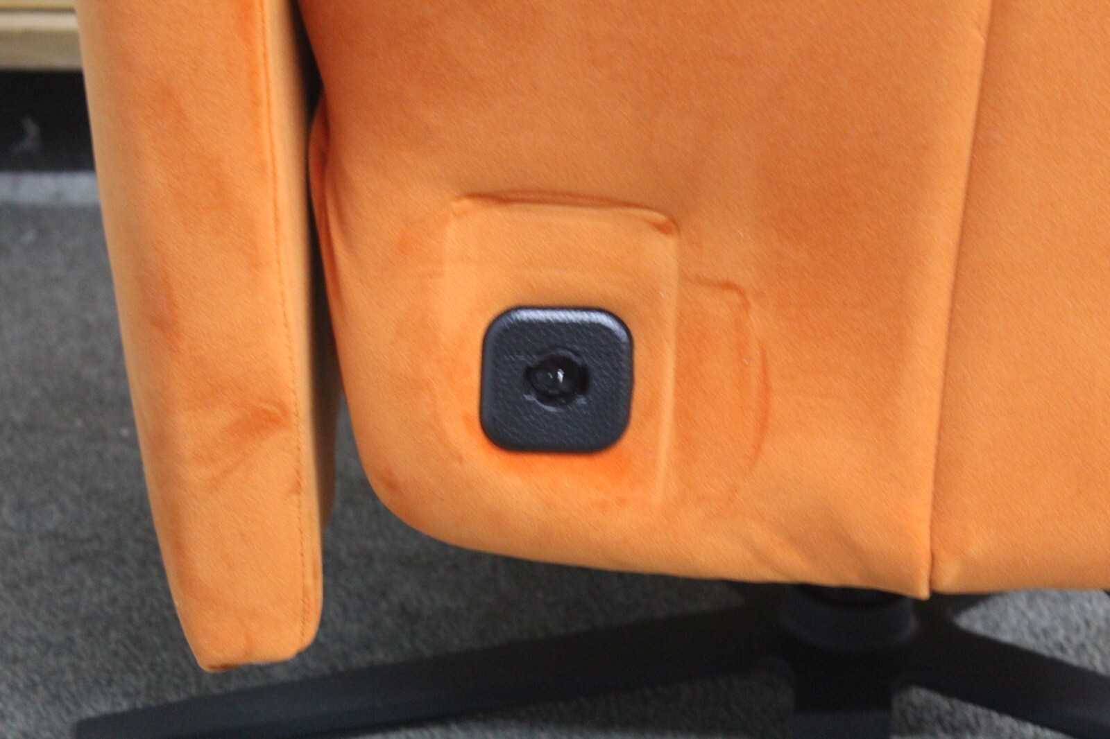 FURNITURE VILLAGE TV, ELECTRIC RECLINER & SWIVEL CHAIR IN ORANGE VELVET