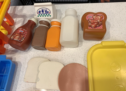 Genuine Fisher Price & Little Tikes Huge 57 Piece Mixed Lot Play Food & Utensils - Picture 4 of 5