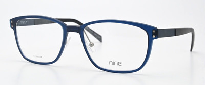 Nine Glasses Frame 2438 BLU Blue Square Classic Ultra Light Titanium High-End