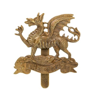 The Buffs Regiment Cap Badge Brass Metal 