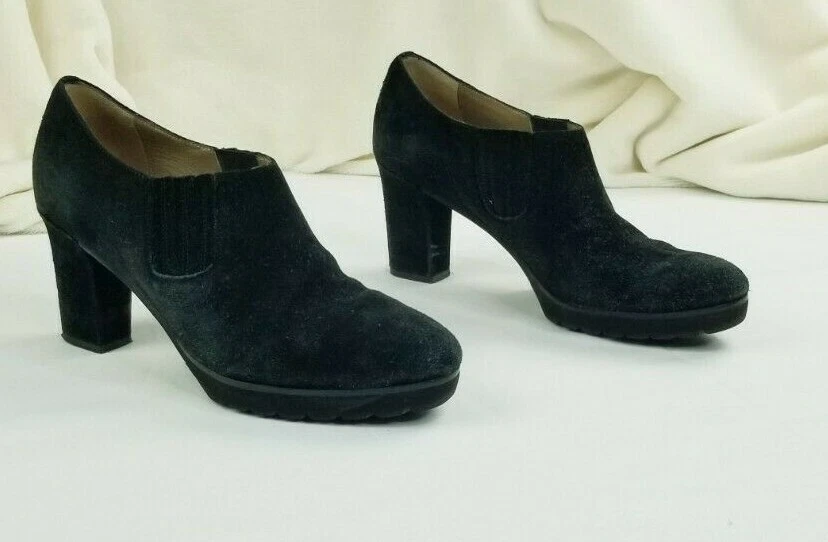 Anyi Lu Mujer Negro Gamuza Tobillo Corto Tirar Botines Zapatos Talla 39 EE. UU. 8.5 Foto 3 de 4