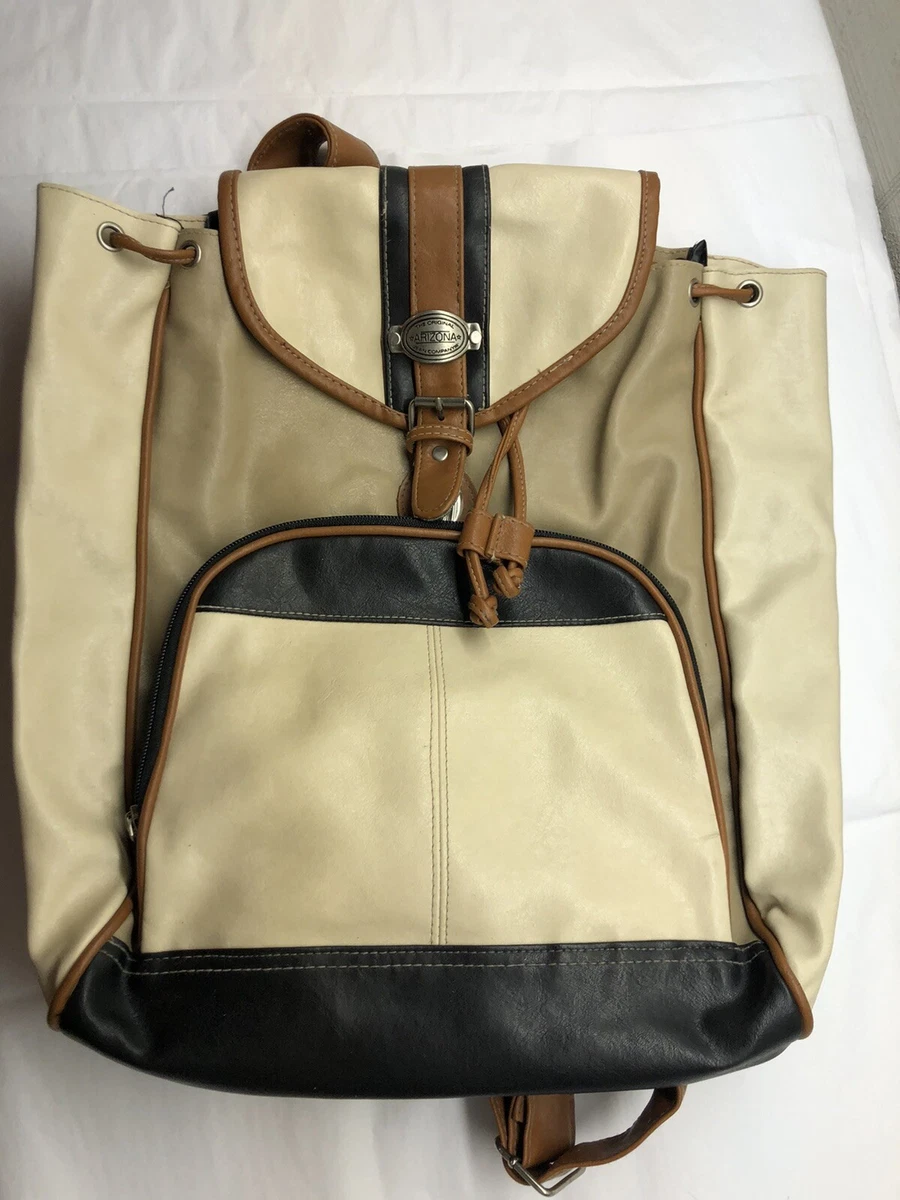 Vintage 90s Arizona Jeans Company Backpack Faux Leather Vinyl Tote Travel  School | eBay
