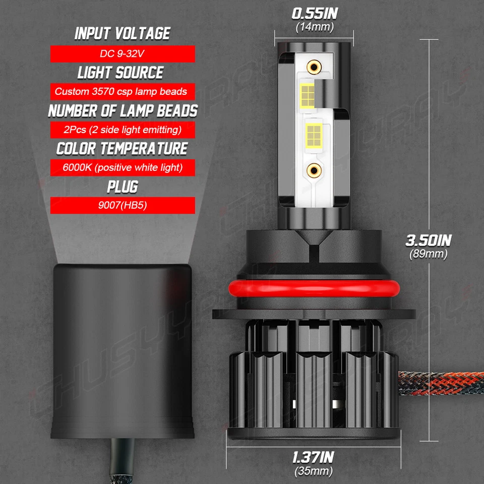 Faro LED haz alto/bajo para Isuzu Trooper 1994-2002 4X 6500K + bombillas antiniebla Foto 2 de 4