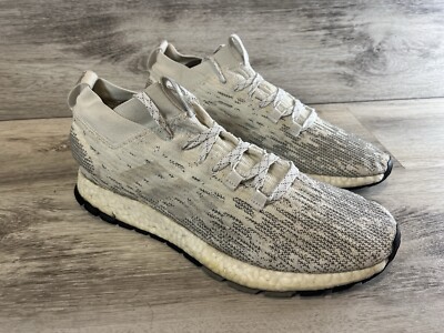 Adidas Pureboost RBL Mens Size 10.5 White Gray Running Sneaker Shoes F35784