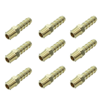 Messingsschlauch Barb Fitting Adapter 5/16''Schlauch IDX1/8 NPT Rohr männlich 9pc