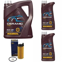 MotoröL Set Mannol 5W-30 Ceramic API SN Plus 7 Liter + ÖLfilter FüR BMW 5Er 3Er