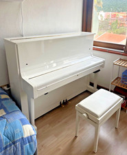 Pianoforte verticale Yamaha U1 (rigenerato) Bianco Lucido + Sistema Silent 