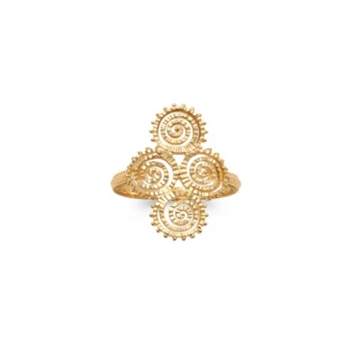 Bague spirales plaqué or 750/000 18 carats poinçonné - Photo 1/2