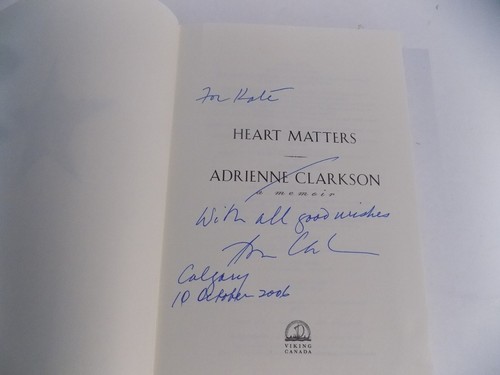 Heart Matters, A Memoir, Adrienne Clarkson H/C Signed - 第 2/3 張圖片