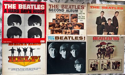 6 ORIG. BEATLES LPS MEET, SECOND,  INTRODUCING, HELP,  HARD DAYS NIGHT,  65 CAP.