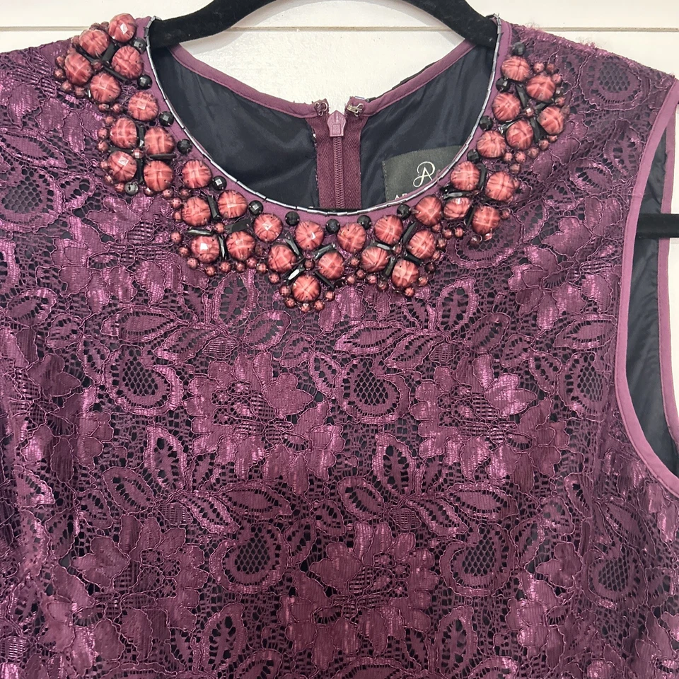 Vestido feminino Adrianna Papell decote com 6 miçangas feriado Natal - Imagem 2 de 4