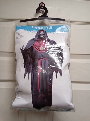 Emperor of Evil Costume Haunted Gathering Full-length Black Rob ADULT AGES 15&UP