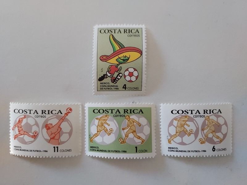 Costa Rica 1986 Mexico COPA Soccer Champion MNH STAMPS , Set of 4