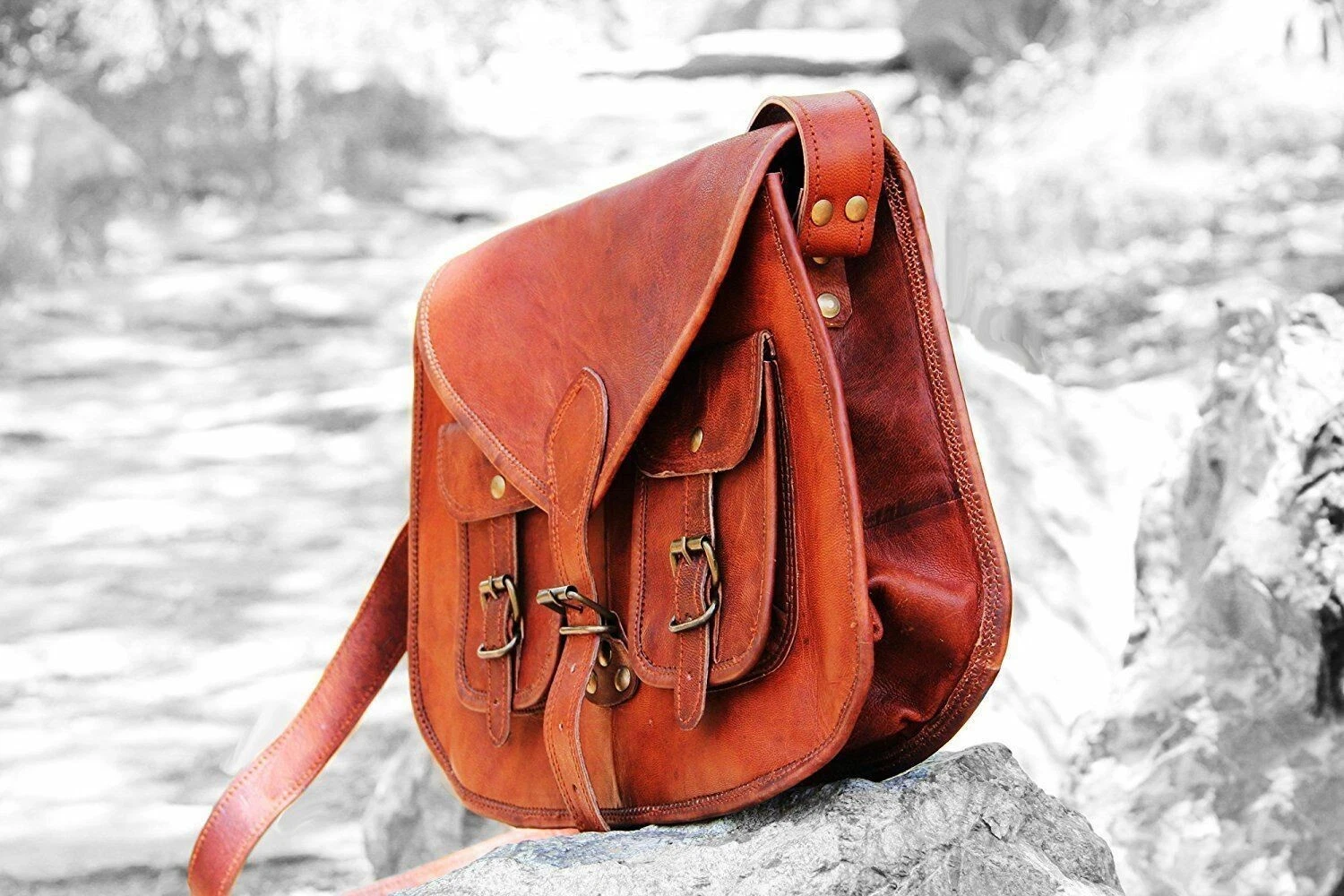 COACH Borsa donna pelle capra vera tote fatta a mano tracolla vintage messenger marrone