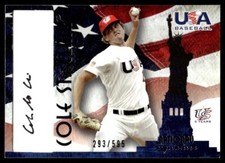 2007 USA Baseball National Team Signatures Black Cole St. Clair Auto 293/595