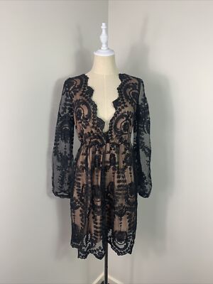 BooHoo Women's Black Boutique Lace Plunge Skater Dress *BNWT* Lined Size 8  | eBay UK