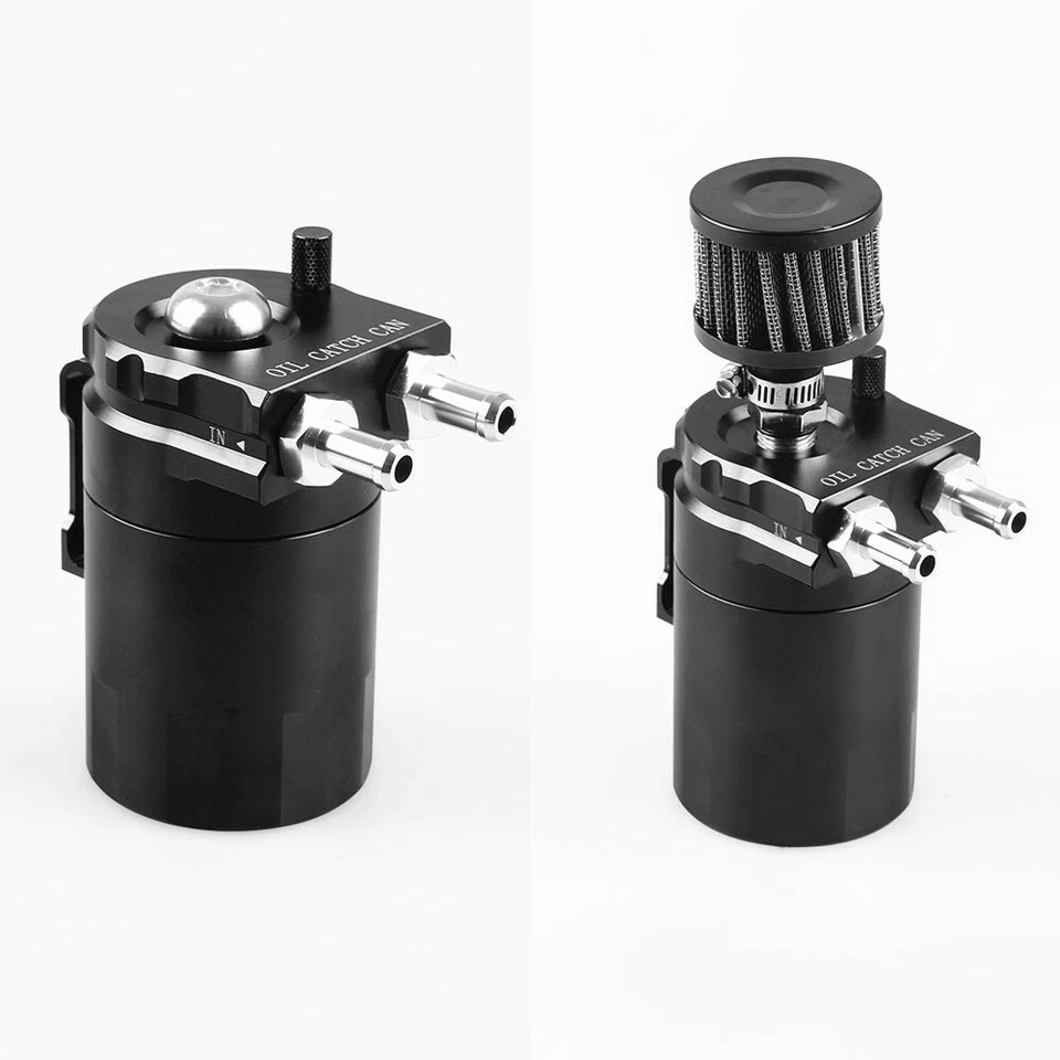 Aluminum Car Oil Catch Can Tank Flywheel Steel Wool Reservoir Filter Universal - Image 4 of 4