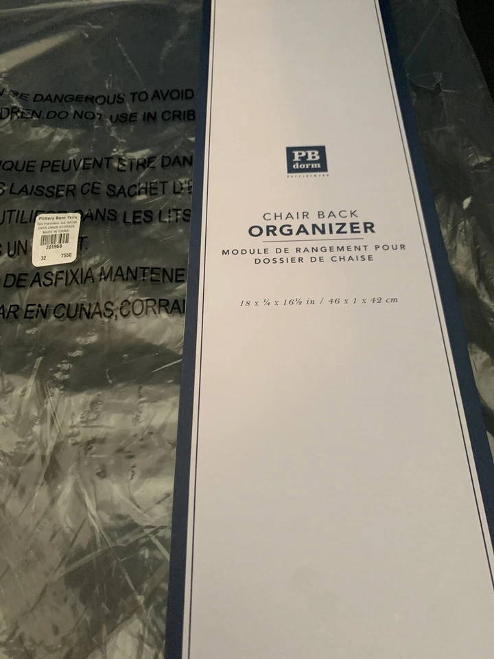 Pottery Barn Adolescente AZUL Sobre SILLA RESPALDO ORGANIZADOR Escritorio Dormitorio NAVIDAD NUEVO Foto 3 de 3