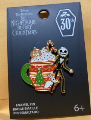 Disney 2023 Loungefly  Jack Skellington And Zero Peppermint Mocha Pin, New