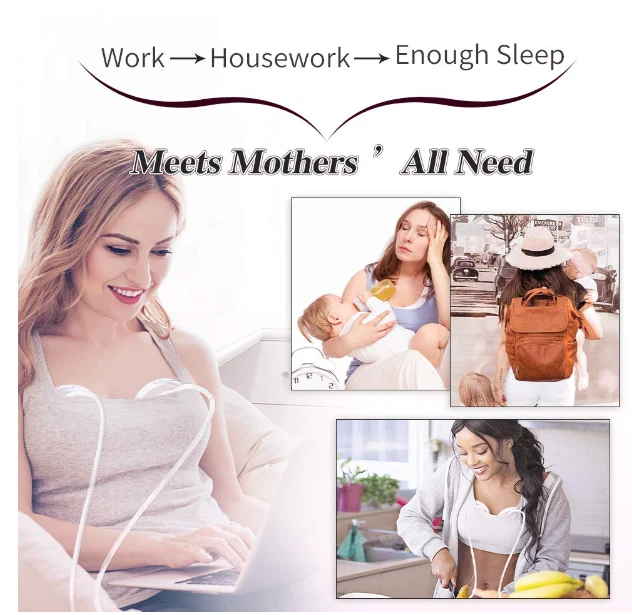 Extractor de leche portátil eléctrico portátil con manos libres con modo de masaje Foto 3 de 4